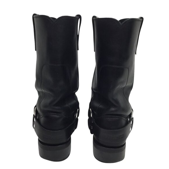 Vintage Durango Mens 11" Harness Boot Size 9.5EE Western Black Leather Square To - Picture 7 of 13